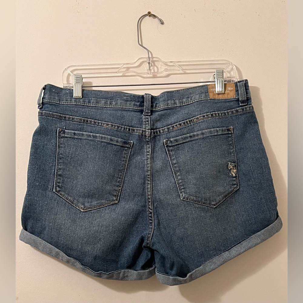 US Polo Women's Blue Denim Roll-Hem Shorts